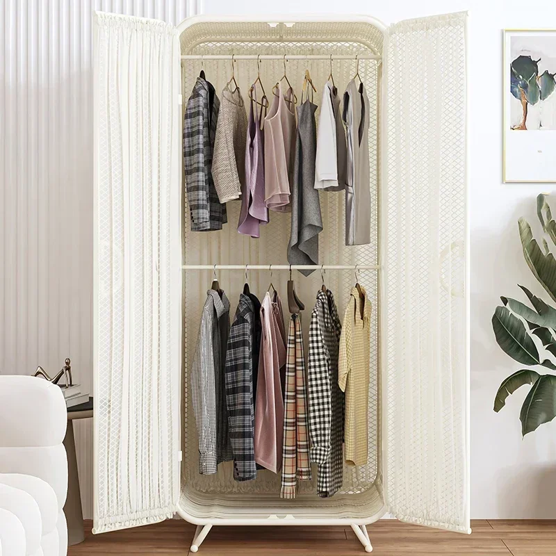 

Girls Iron Wardrobe French Simple Household Hanging Wardrobe Storagebedroom Vestidores De Armario Abiertos Ropero Furniture