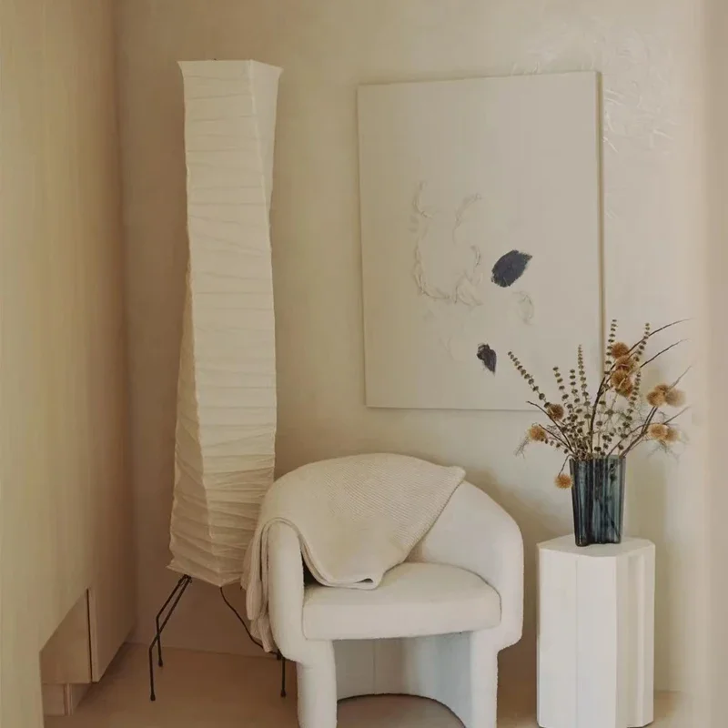 Japonês wabi-sabi akari noguchi yong lâmpada de assoalho led e27 designer arroz papel pé lâmpada arte decoração casa sala estar fundo