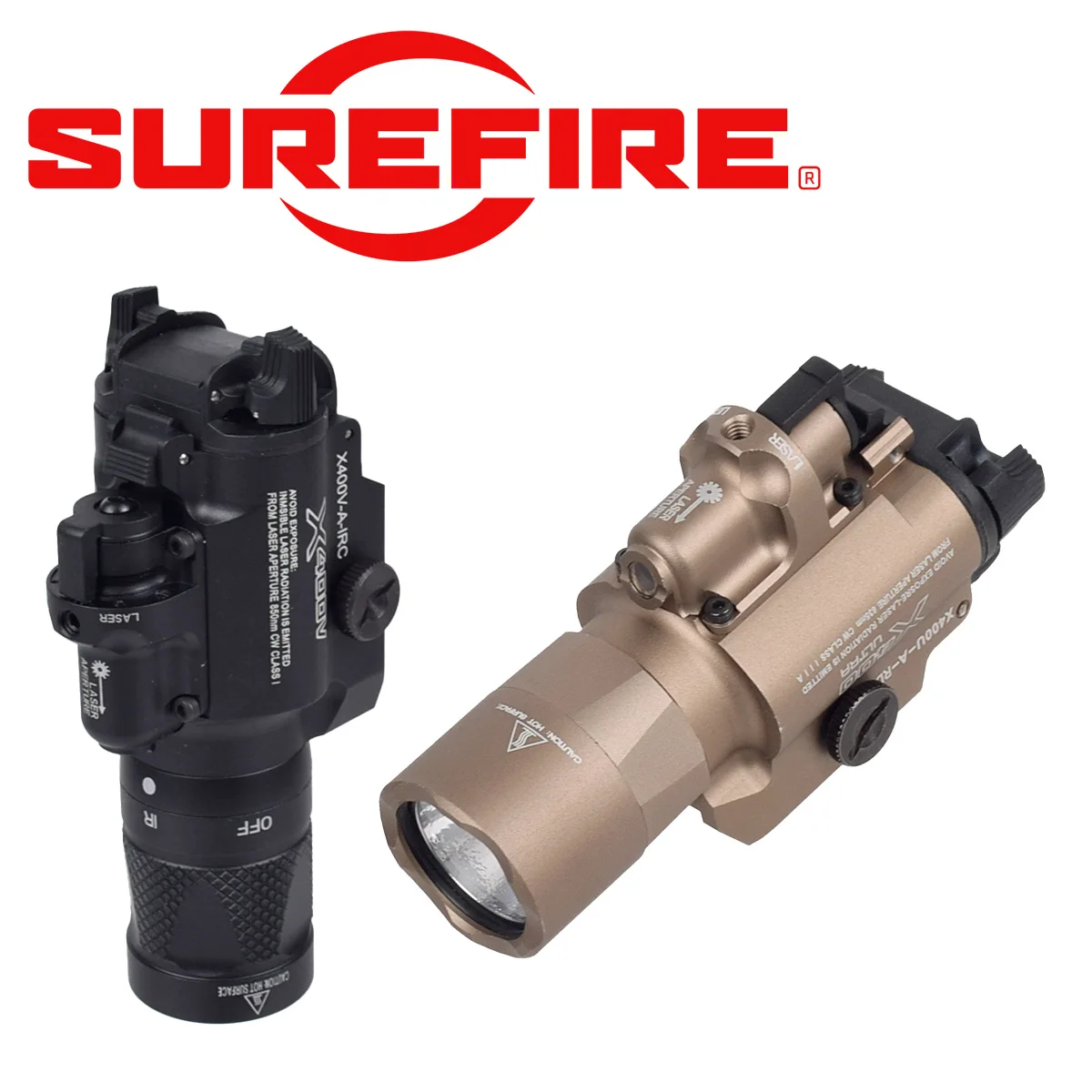 Tactical SureFire X400 X400U X400V X400V‑IR Red Laser Scout Light Fits Glock 17 Glock 19 Fits 20mm Rail Metal Tactical Flashligh