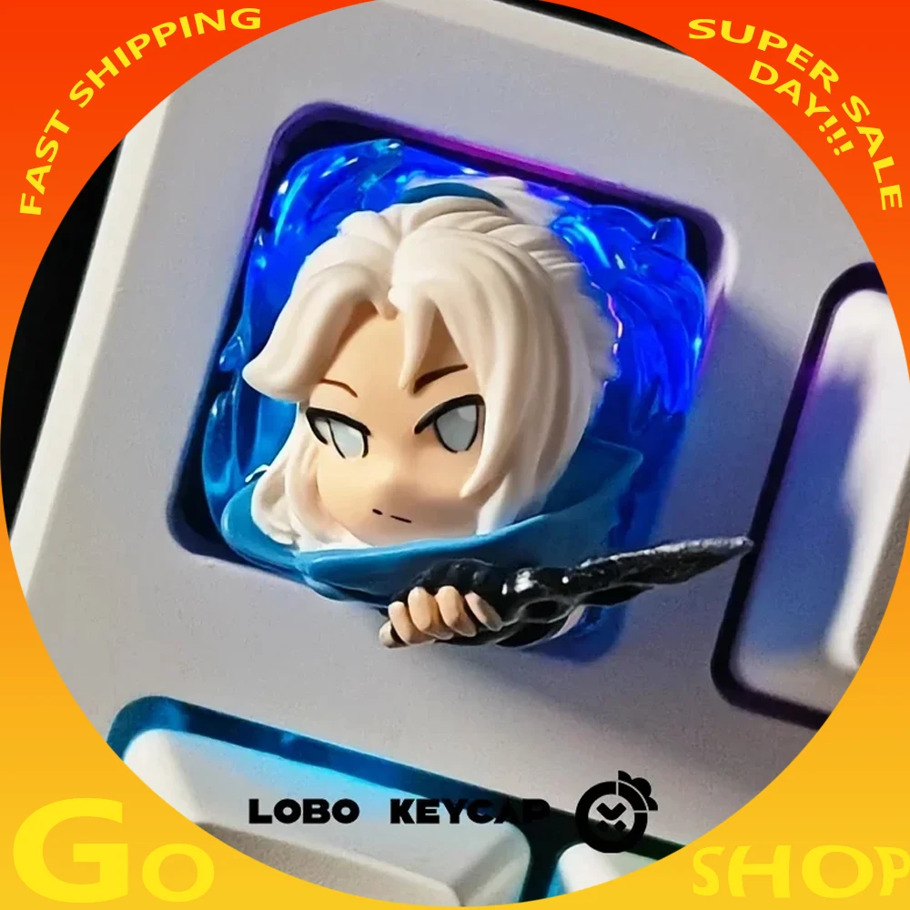 

Lobo Jett Keycaps VALORANT Anime Keycap Duelist Mechanical Keyboard Keycaps Resin Transparent Custom Pc Accessories Player Gift