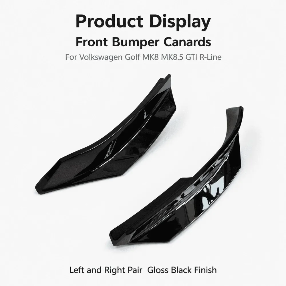 Front Bumper Canards GTI R-Line Fang Trim Splitter Exterior Styling Auto Accessories Upgrade Parts For Volkswagen Golf MK8 MK8.5