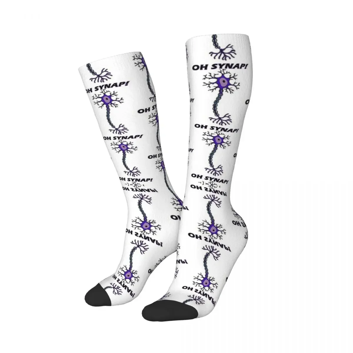 Neuron - Oh Snap! - Science Pun Socks Harajuku High Quality Stockings All Season Long Socks Accessories for Man's Woman's Gifts