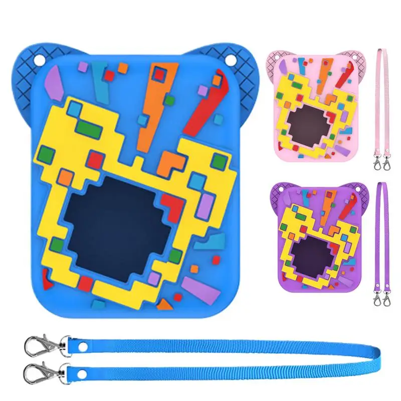 

3D Cartoon Cute Silicone Carry Case ForBitzee 3 Interactive Toy Digital Pet Waterproof Protective Cover Shockproof With Lanyard