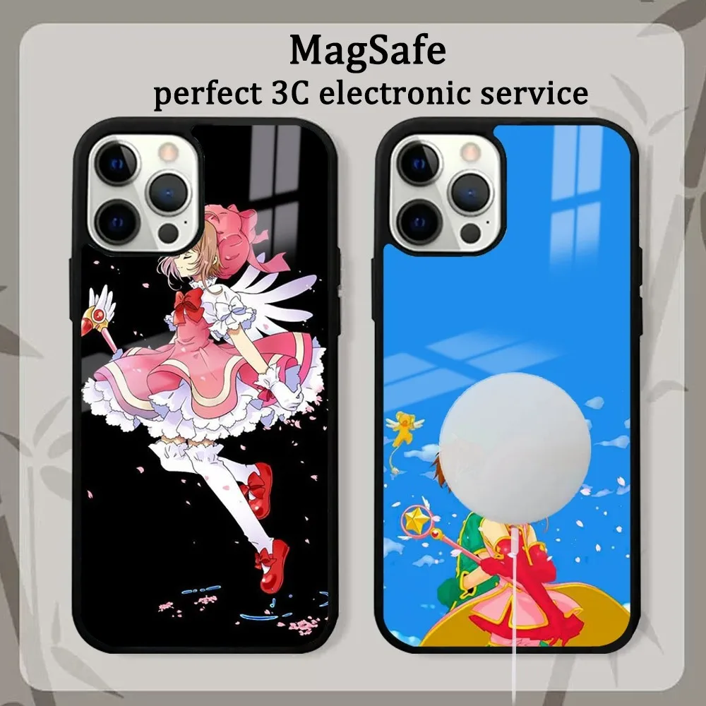 A-Anime C-Cardcaptor S-Sakura Phone Case For iPhone 16 15 14 13 12 11 Pro Max Plus Mini Magsafe Mirror Wireless Magnetic Cover