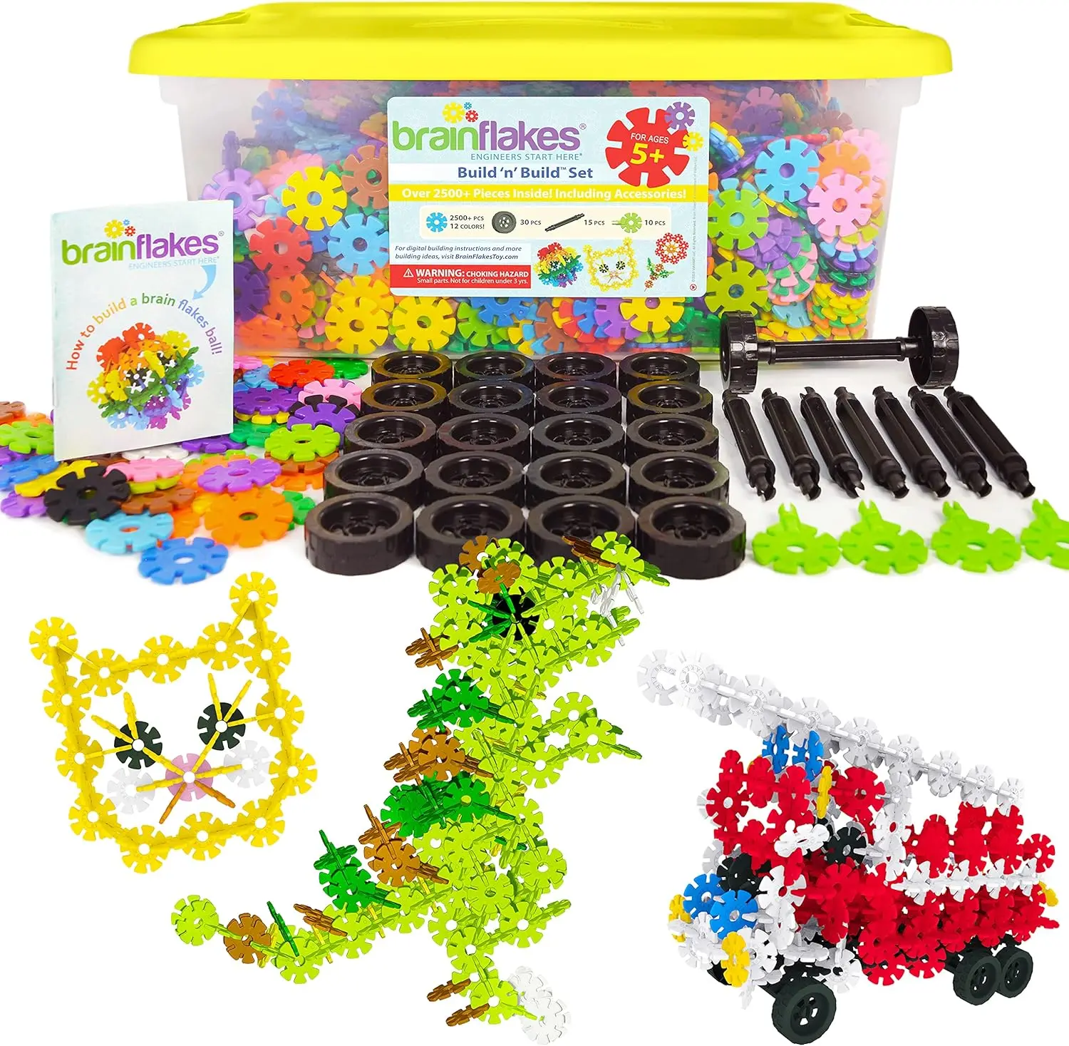 

2500 Piece Building Kit, A Creative and Educational Alternative to Building Blocks, Wheel Pieces and Special Parts Included