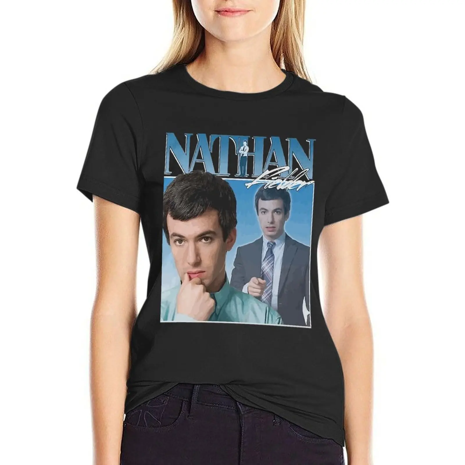 

Nathan Fielder 90s Vintage T-Shirt quick-drying plus sizes funnys animal prinfor Women's t-shirt