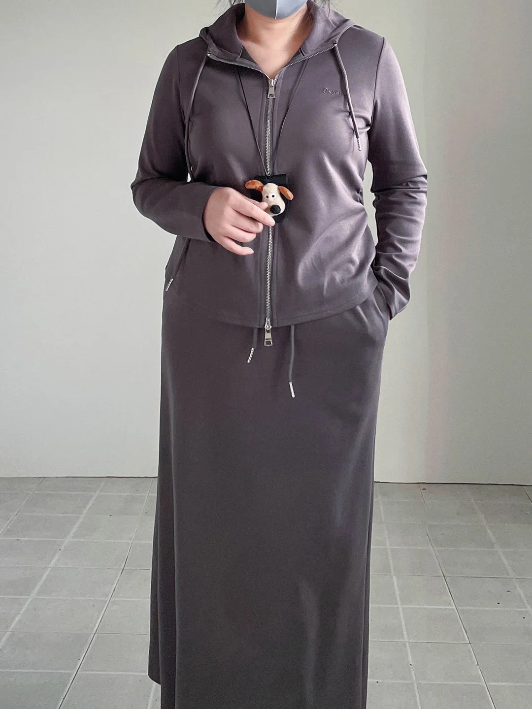 

plus Size Slimming Set 200 Pou Hoodie Skirt Two Piece Set Early Spring Super Beautiful Women's Faion Korean Sle