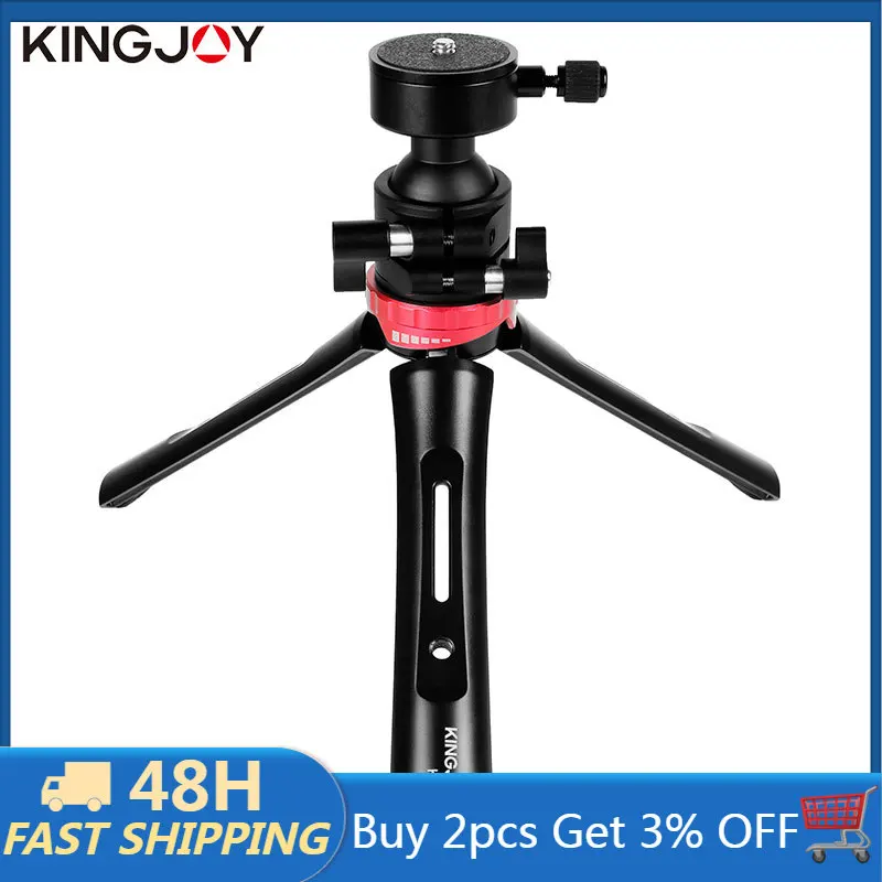 

KINGJOY Officia KT-60 Aluminum Mini Tripod For Phone Camera Stand With Ball Head Mobile Smartphone Holder Tripod Flexible