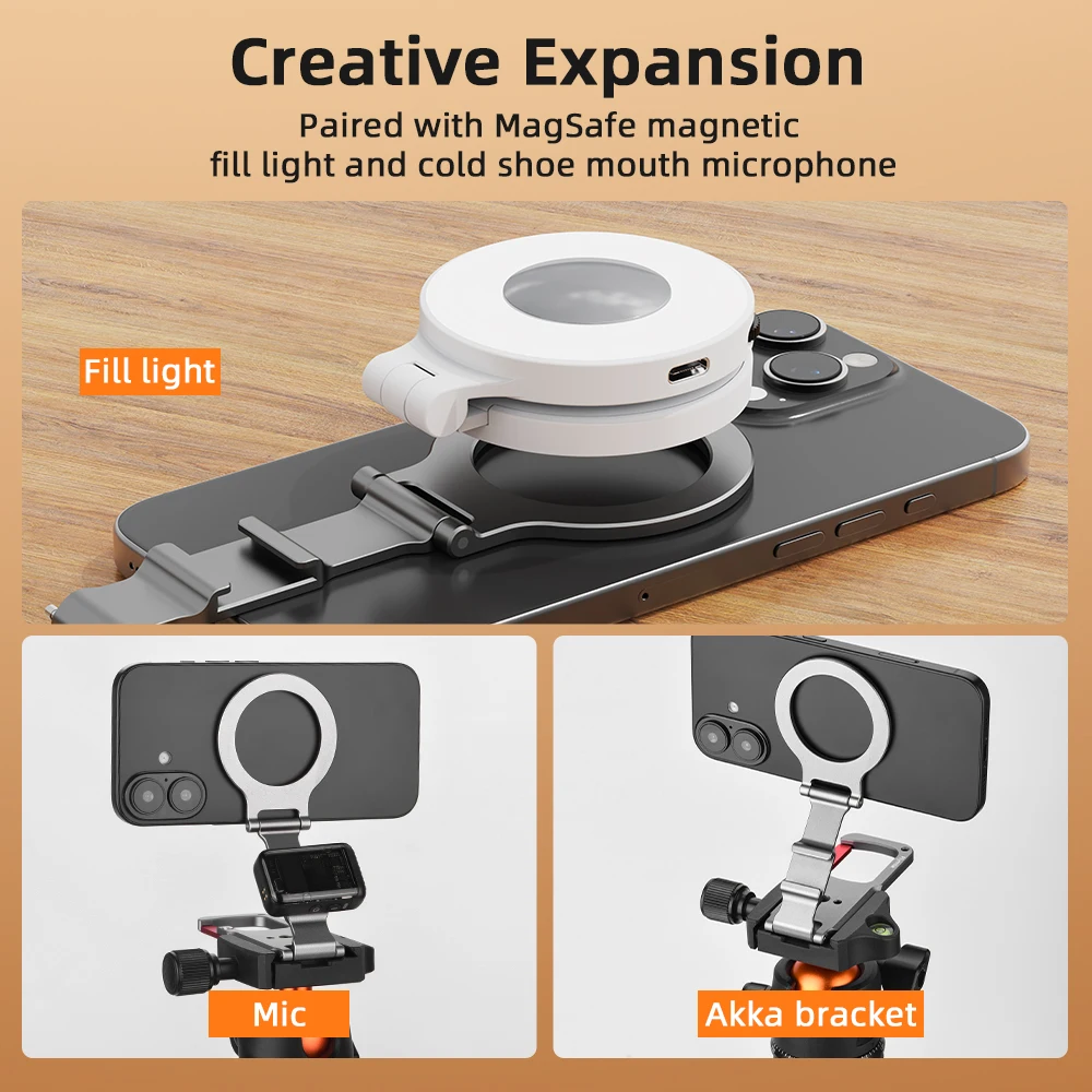 Flymile Magnetic Stand for iPhone 16 15 14 13/Pro/Max,Phone Holder With Carabiner Suitbale For Travel,Phone Accessories