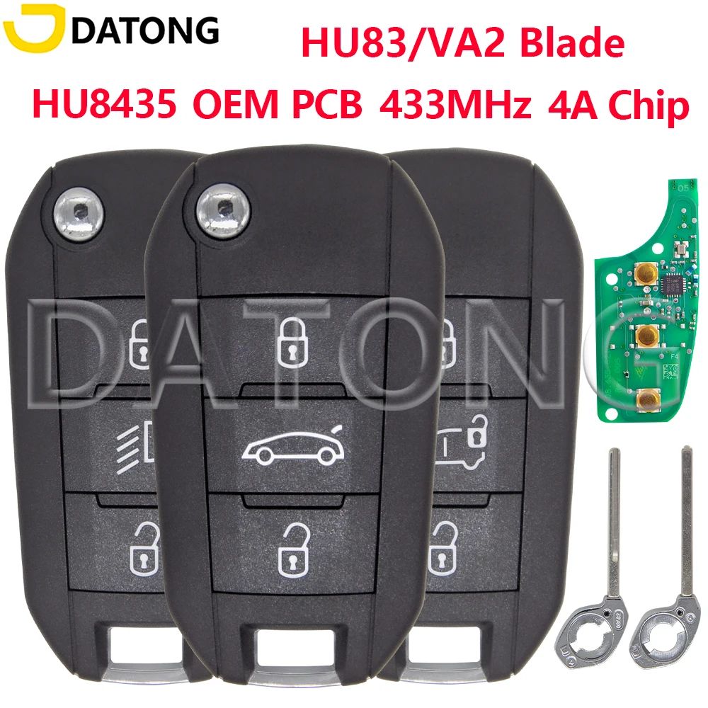 

Datong 433MHz OEM 4A PCB Car Key For Peugeot 208 2008 3008 Citroen C3 C4 Cactus Opel Crosa Toyota Proace Vivaro Mokka Combo
