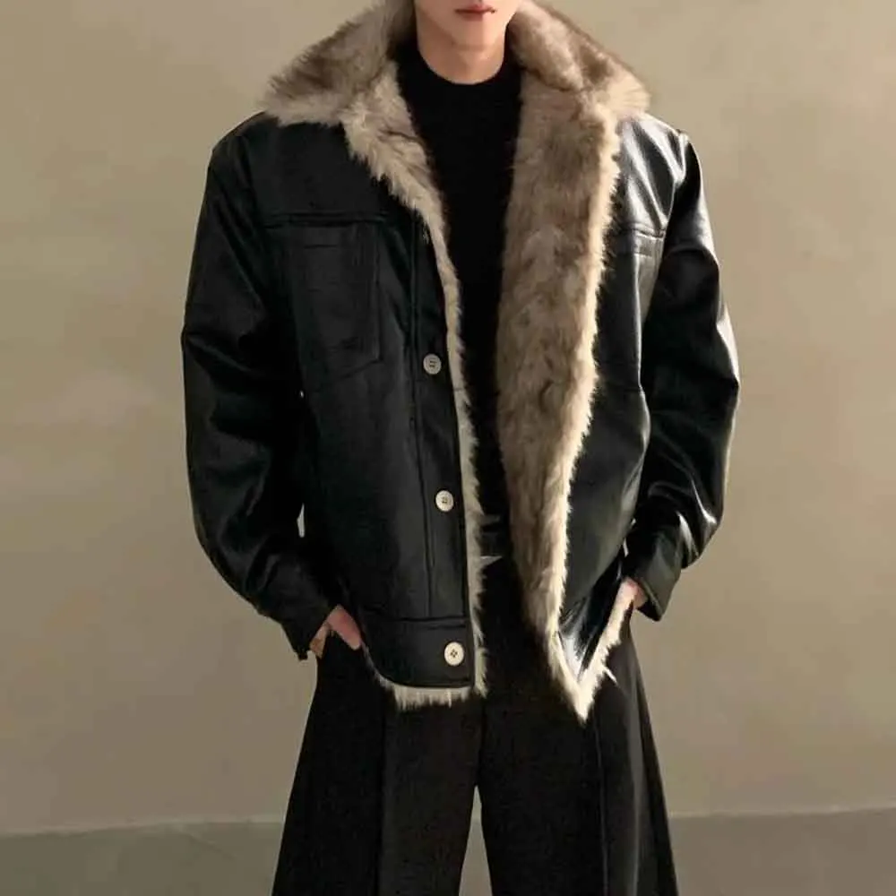 

Winter New Men's Long-Sleeved Fur-lined Jacket American Retro Fashion Trendy High Street Loose Casual Niche Men's Top 2025