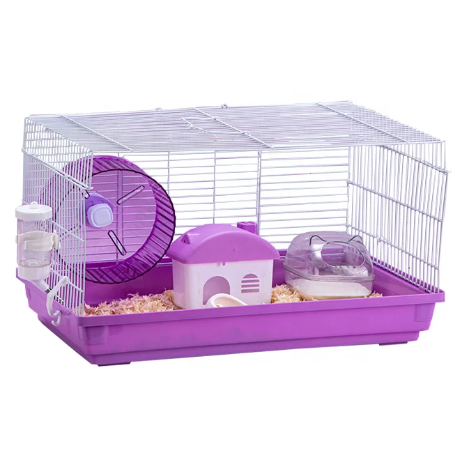 

Hot Selling Wire Guinea Pig Cage Plastic Base Hamster Cage With Small House