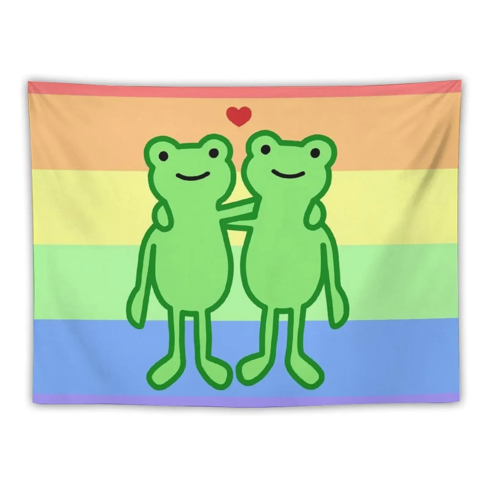 froggy pride friends rainbow frogs Tapestry Wallpaper Bedroom Bedroom Deco Room Aesthetic Decor Tapestry