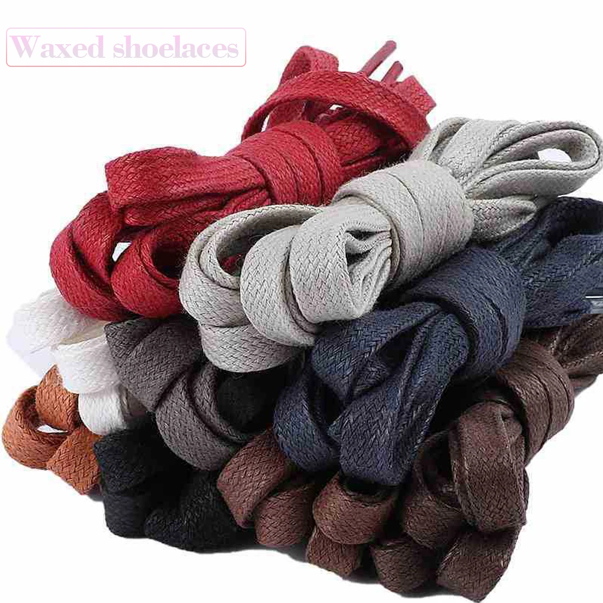 1 Pair Waxed Cotton Leather Boots Casual Shoes Flat Shoelaces for Men Women  Flat  Waxed Shoelaces for Dress Shoes Boots