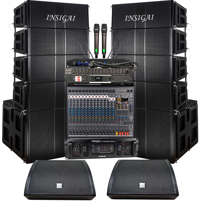 نظام صوت عالي الأداء مزدوج 6.5 مرحلة معلقة لحفلات الزفاف DJ غرفة الاجتماعات مكبرات صوت صغيرة عمودية احترافية