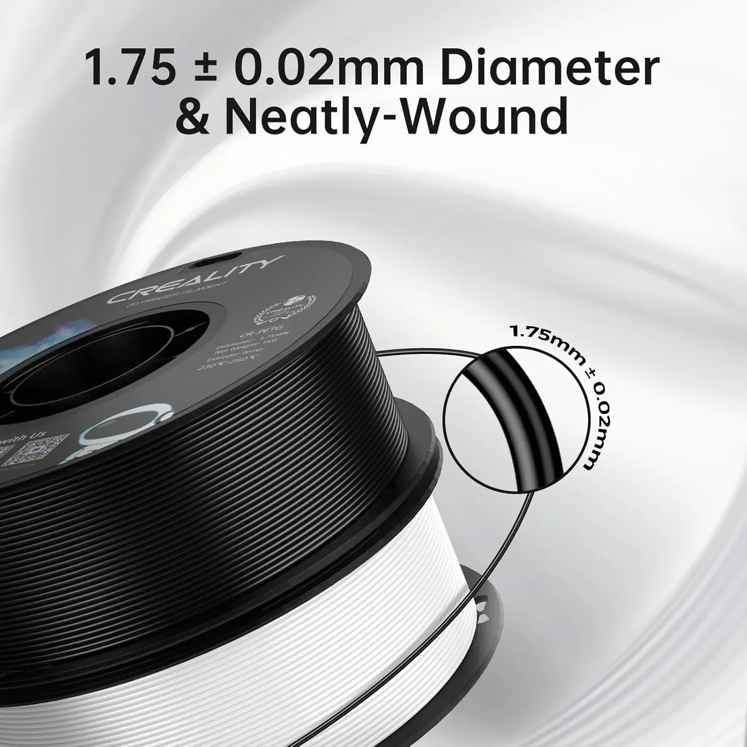 Creality CR-PETG Filament 1.75 mm Excellent Toughness Odourless Non-Toxic Moisture Resistant 1KG Filament for 3D Printer