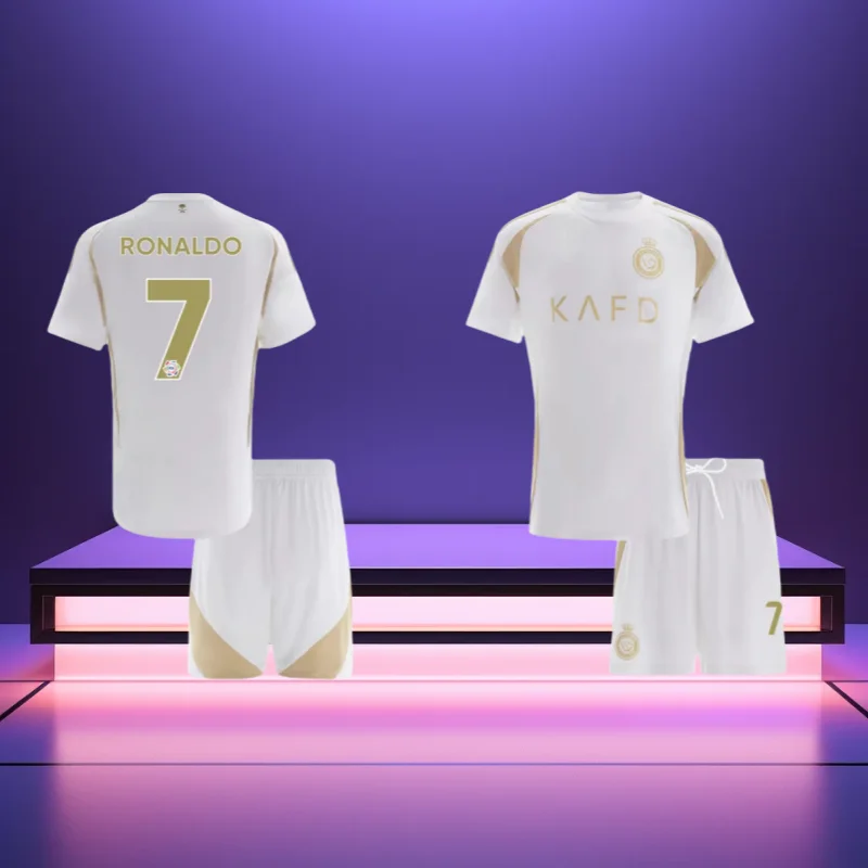 

2025 Hot Selling Football Uniform Nassr Fashionable Men's and Women's Football T-shirt Short Sleeved Casual Quick Drying Top