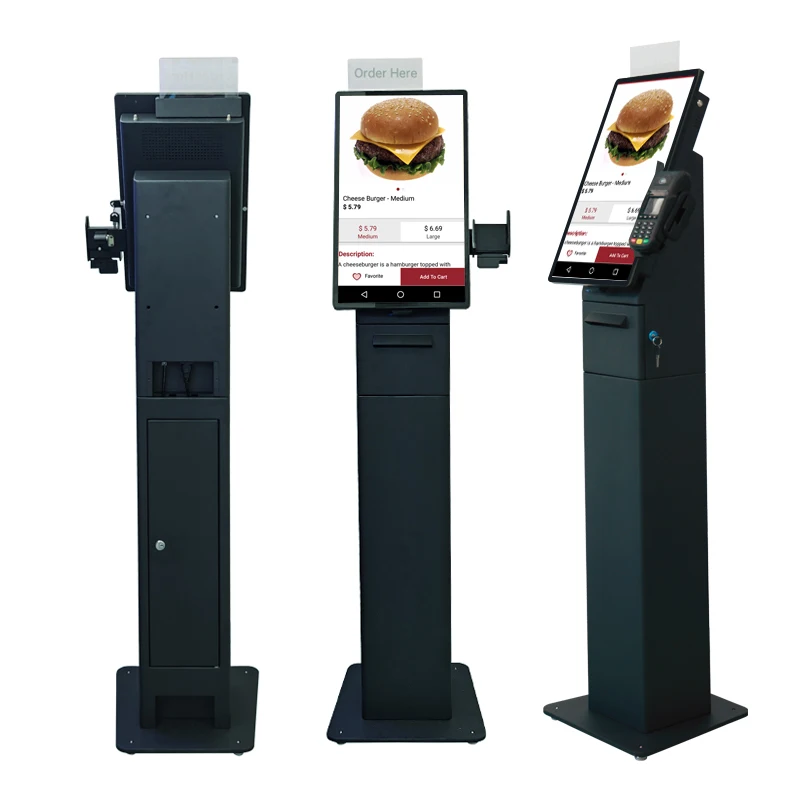 21 Inch Kiosk Touch Screen Self Registration Machine Self-service Payment Kiosk With Thermal Printer And Barcode Scanner
