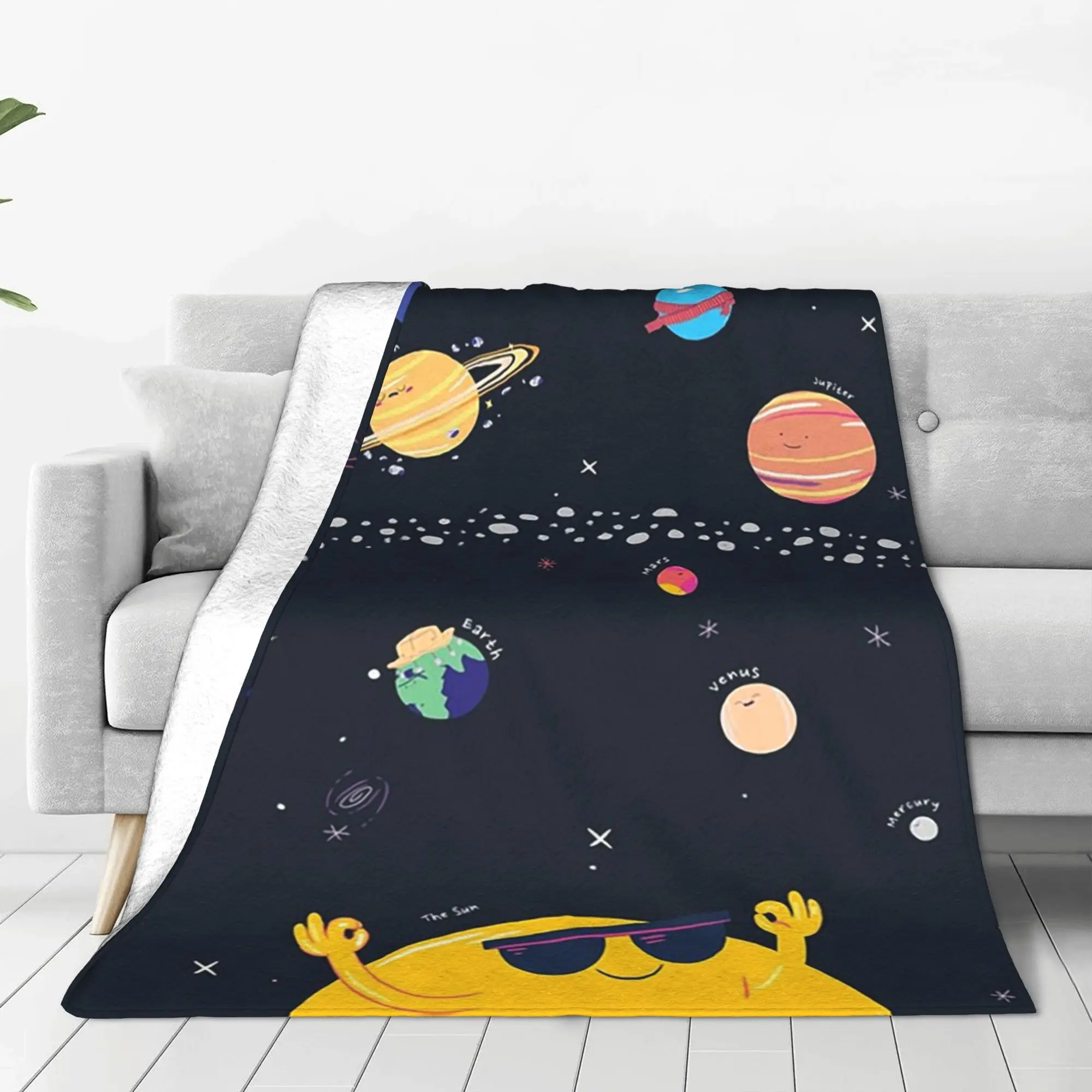 Out of Space Map Blanket Super Soft Flannel Sofa Throw Blanket for Couch Bedding Office Throws Bedspread Quilt