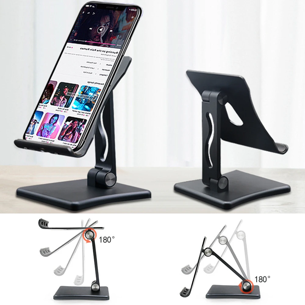Aluminum Alloy Phone Holder Desktop Tablet Stand For Kindle IPad Samsung Tab Phone Portable Folding Mobilephone Bracket