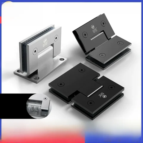 Glass Door Hinge Hydraulic Buffered Return Bathroom Clamp 304 Stainless Steel 5 cm Thick Glass Hinge Frameless Hinge(GL-9988)