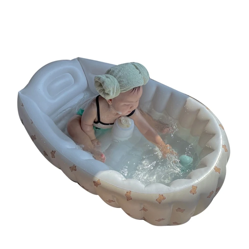 

35inch Inflatable Newborn Bathtub Unisex Print Baby Portable Bathtub Travel Pool