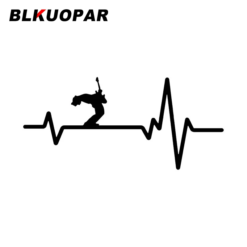 BLKUOPAR Guitar Music Heartbeat Curve Car Stickers ATV Anime Creative Decal Occlusion Scratch Windows Trunk Graphics Car Goods