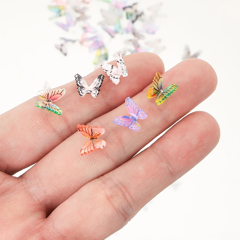 10/30PCS Mixed Tiny Resin Butterflies Miniatures - Fairy Garden Ornament, Micro Landscape DIY Crafts Decoration