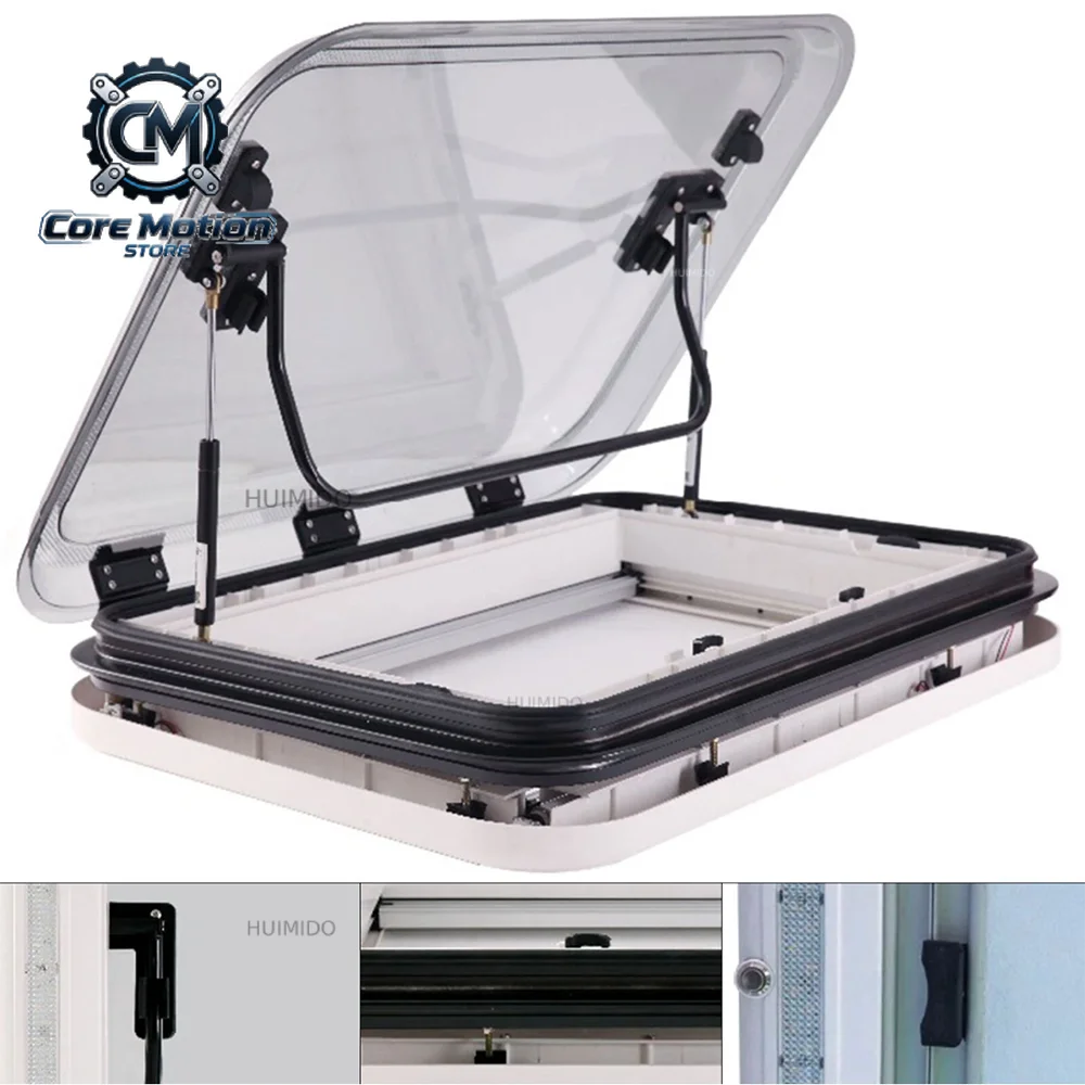 Hot Selling 960X650 RV Skylight Aluminum Camper Van Motorhome Sunroof Skylight With LED Lights