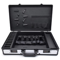 Metal Barber Organizer Box Portable Aluminum Barberia Briefcase Barber Tools Suitcase Salons Large Password Gold Barber Case
