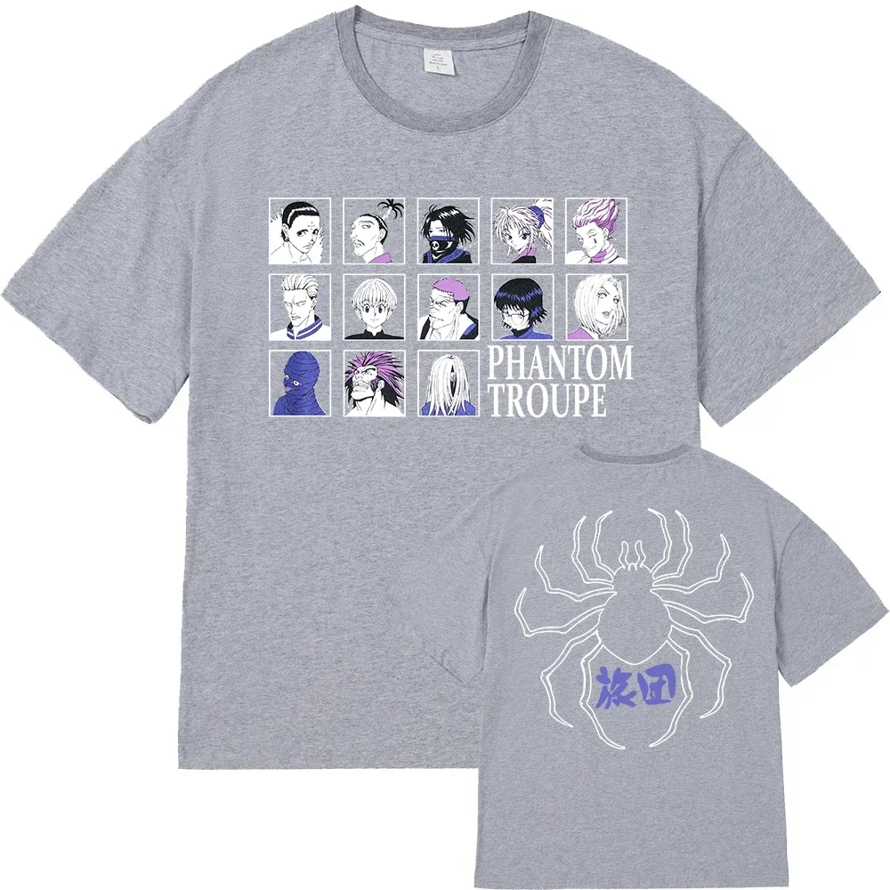 Anime Hunter X Hunter Phantom Troupe Graphic T‑shirt Men Women Casual Short Sleeve Tees Spider Pattern Streetwear Summer Tops