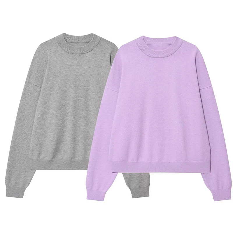 

Women's Knit Sweater Autumn Winter Fashion O-Neck Long Sleeve Loose Pullover Sweaters Casual Female Chic Tops
