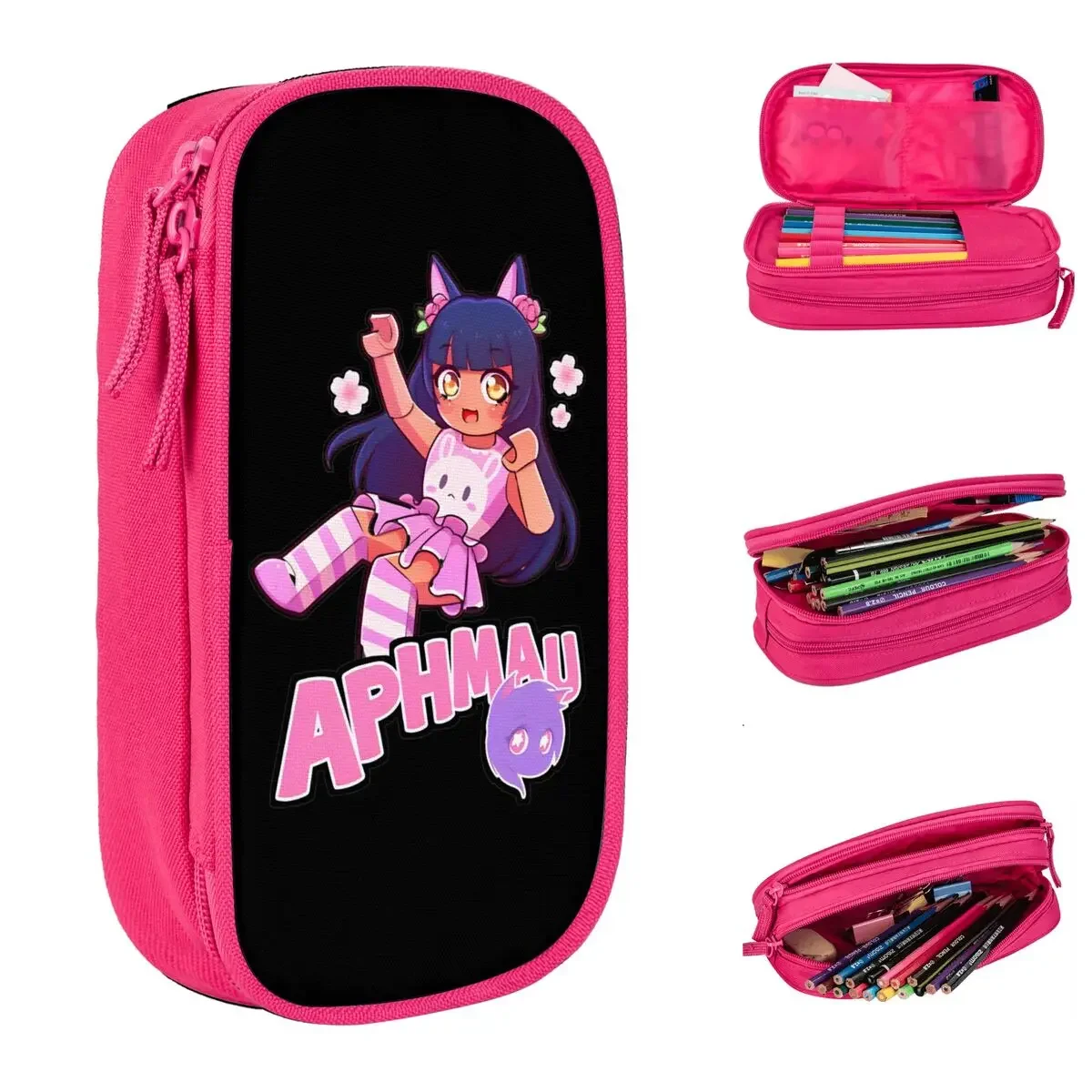 Aphmau Gaming Pencil Case Creative Cartoon Anime Pen Holder Bags Student Large Storage School Supplies Gift Pencil Box