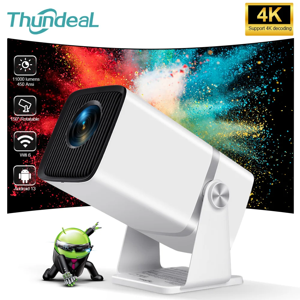 

ThundeaL Mini HD Projector TD80W Full HD 1080P Projector 2K 4K 3D Video WiFi Android Home Theater Cinema Portable Beam Projector