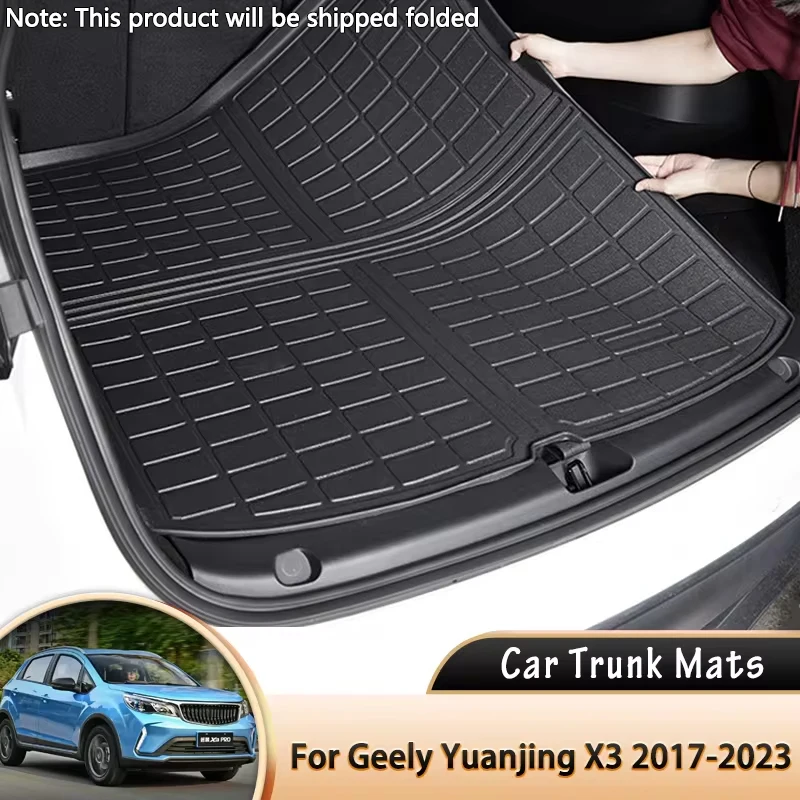 

for Geely Yuanjing X3 BAC X3 Pro V3 GX3 EV 2017~2023 Trunk Mat Boot Cargo Liner Tray Rear Trunk Luggage Floor Carpet Accessories