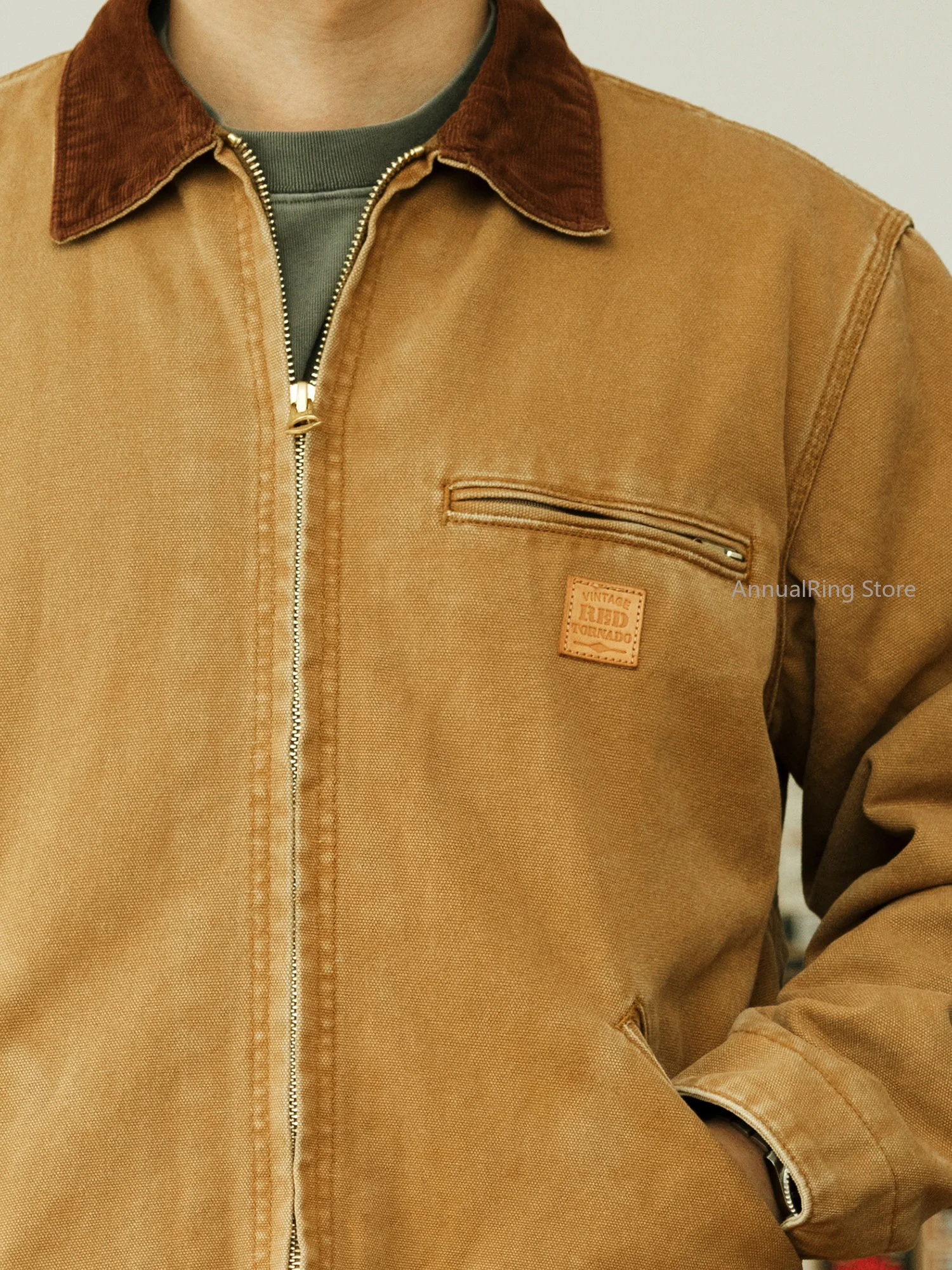 Red Tornado Men's Relaxed Fit Duck Blanket-Lined Detroit Jacket Vintage Workwear
