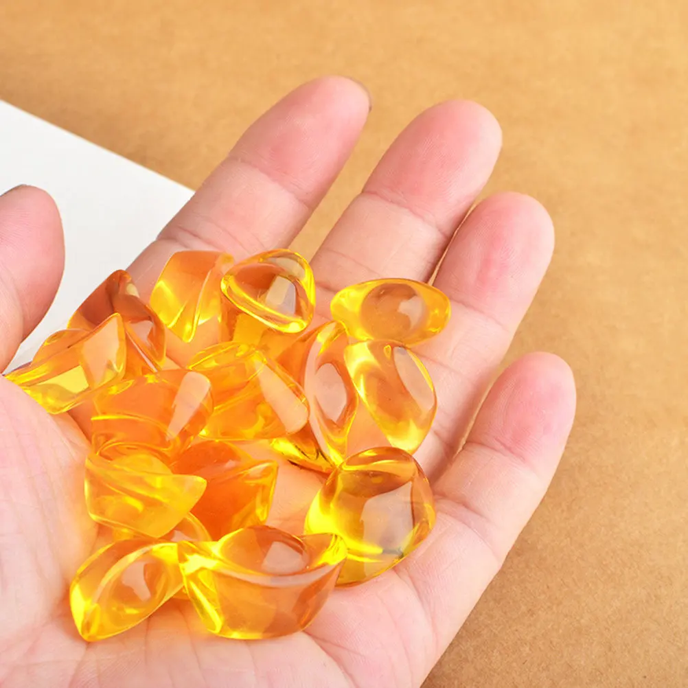 25Pcs Small Yellow Crystal Golden Ingot Ornaments Compact Yuanbao Decor Crystal Ingot Statues Decor Fortune Wealth Symbol