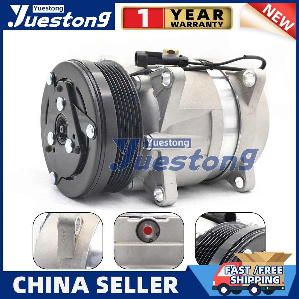 V5 AC Compressor with Clutch 6PK for Ferrari F550 F575 F612 6580332 015144 170594 164547 204539
