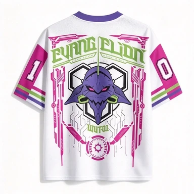New Century Evangelion Initial Machine Mesh Jersey Mighty Initial Machine Head Mech Cyber Mech Trendy Casual Wearing Top