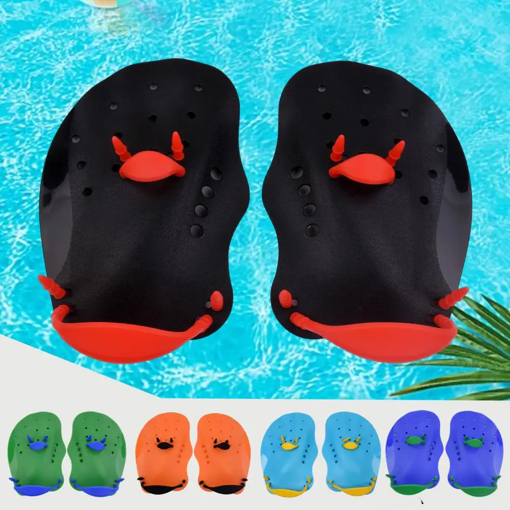 

1 Pair Beginner Hand Paddles Swimming Fins With Strap Ergonomic Shape Ultralight Swim Training Children Diving Aid Tool 수영지느러미