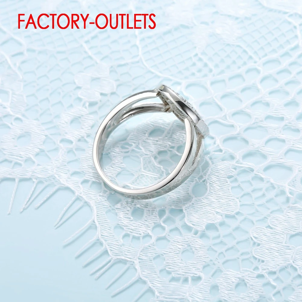 Genuine 925 Sterling Silver Ring Fashion Jewelry Classic Style Tree Shape Cubic Zirconia Women Girls Party Engagement Wholesale