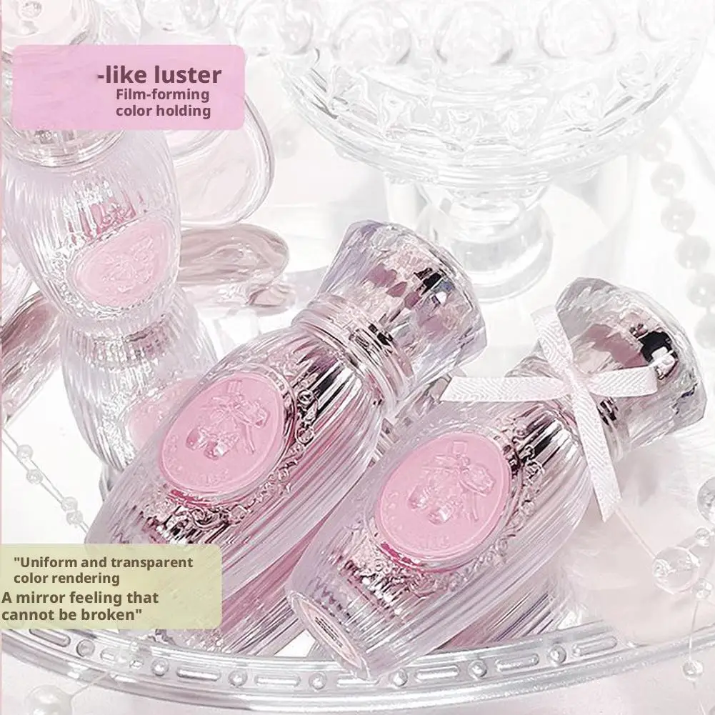 ジェムストーンミラー表面リップグロスシャイングリッターリッププランパーヌードカラーリップデュー保湿メイクアップリキッドリップスティック女性用コスメ