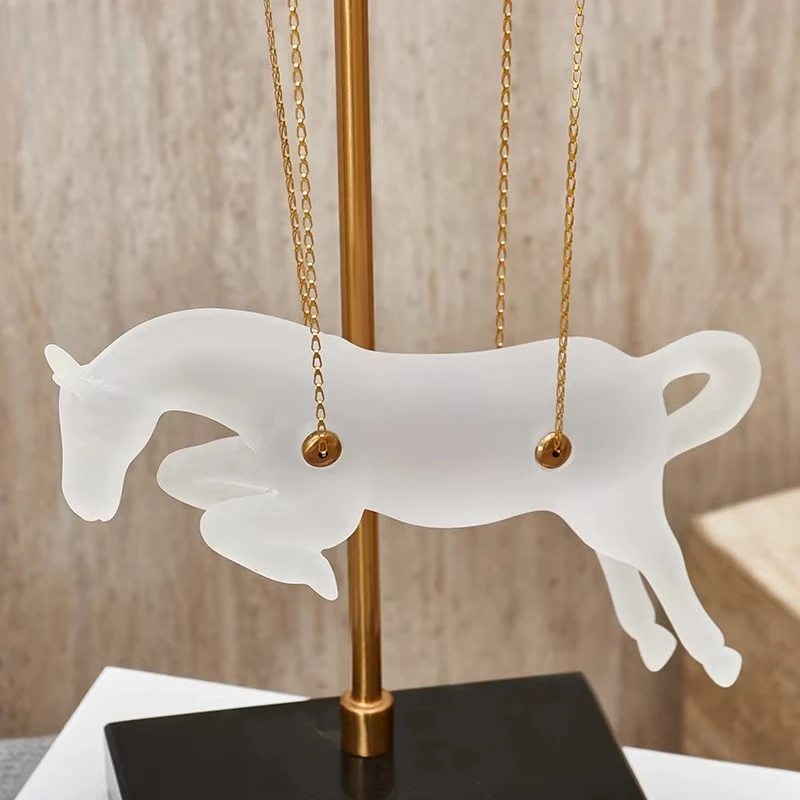 Artistic White Horse Shape Resin Desktop Home Decor Items For Living Room