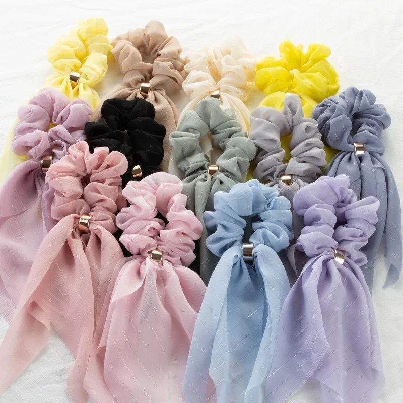 Women Scrunchies Hair Band Hair Scrunchies Long Hair Ribbon for Women Ponytail Sweet Elastic Hair Ties Fashion Hair Accessories