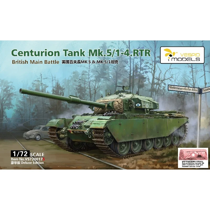 

Комплект модели сборки Vespid VS720017S Deluxe Edition Centurion Mk. 5/1 - 4. Британский основный боевой танк RTR 1/72