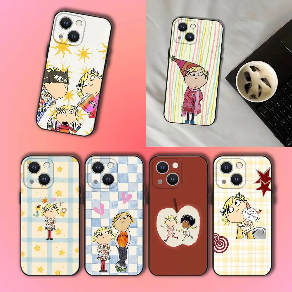 

C-Charlie and L-Lola Phone Case For iPhone 17,16,15,14,13,12,11,Pro,XS,Max,XR,Plus,E,SE4,Mini Black Soft Cover