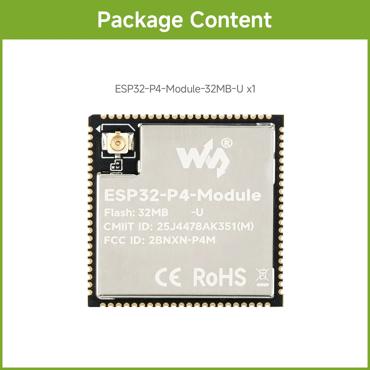 Variant: ESP32P4-Module32MB-U