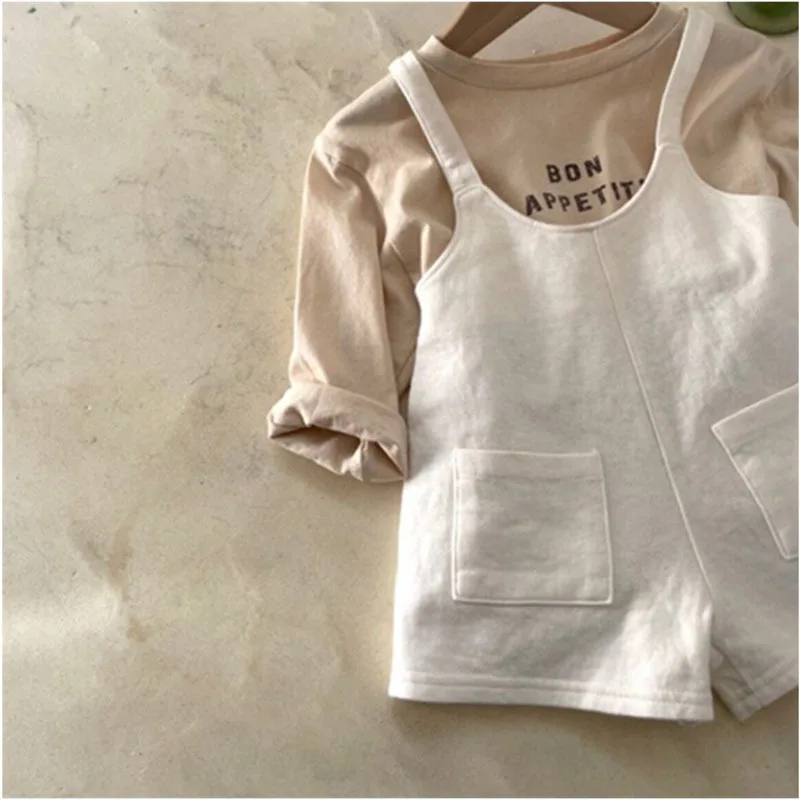 2024 Summer New Baby Sleeveless Romper Solid Newborn Pocket Overalls Cotton Infant Boy Strap Shorts Kids Jumpsuit Clothes