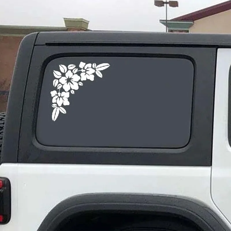 

Автомобильная наклейка, автомобильные наклейки с цветочным дизайном, виниловая наклейка с белым цветком, Гавайский цветок, тропический, 13 см, ПВХ KK