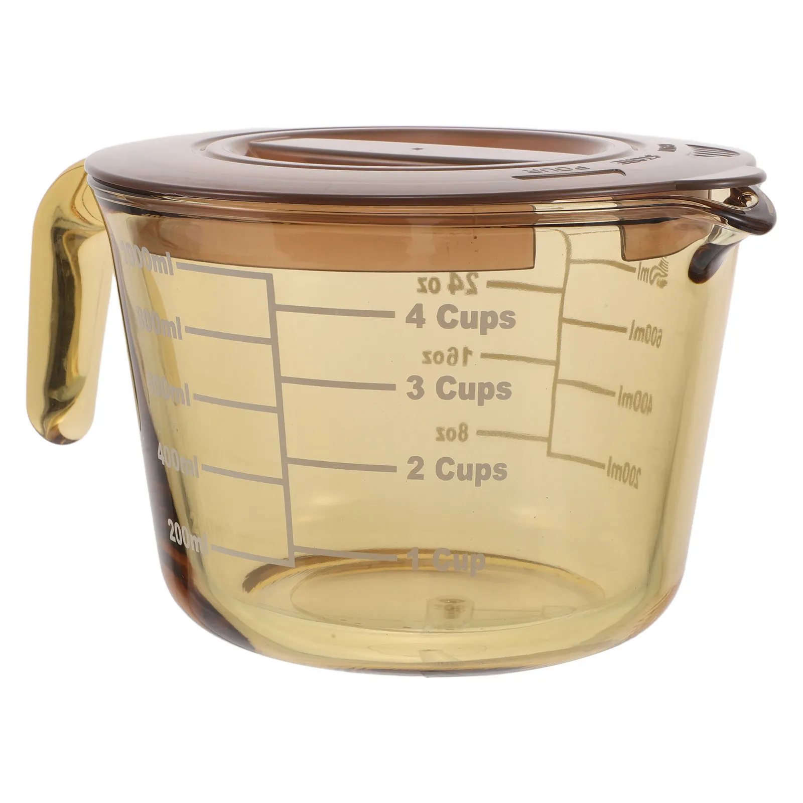 1000Ml Heat Resistant Glass Measuring Cup with Lid and Spout Graduated Scale for Baking Cooking Liquid Dry Ingredients